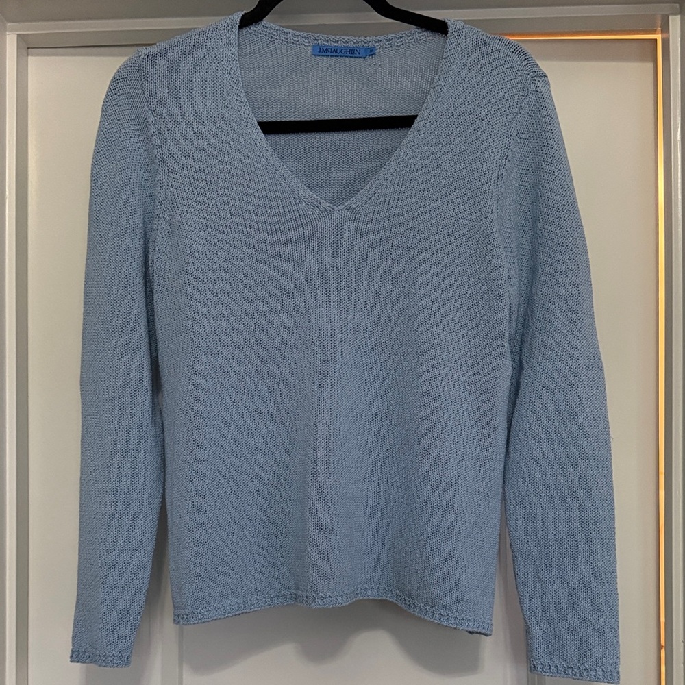 J. McLaughlin Light Blue V-Neck Sweater